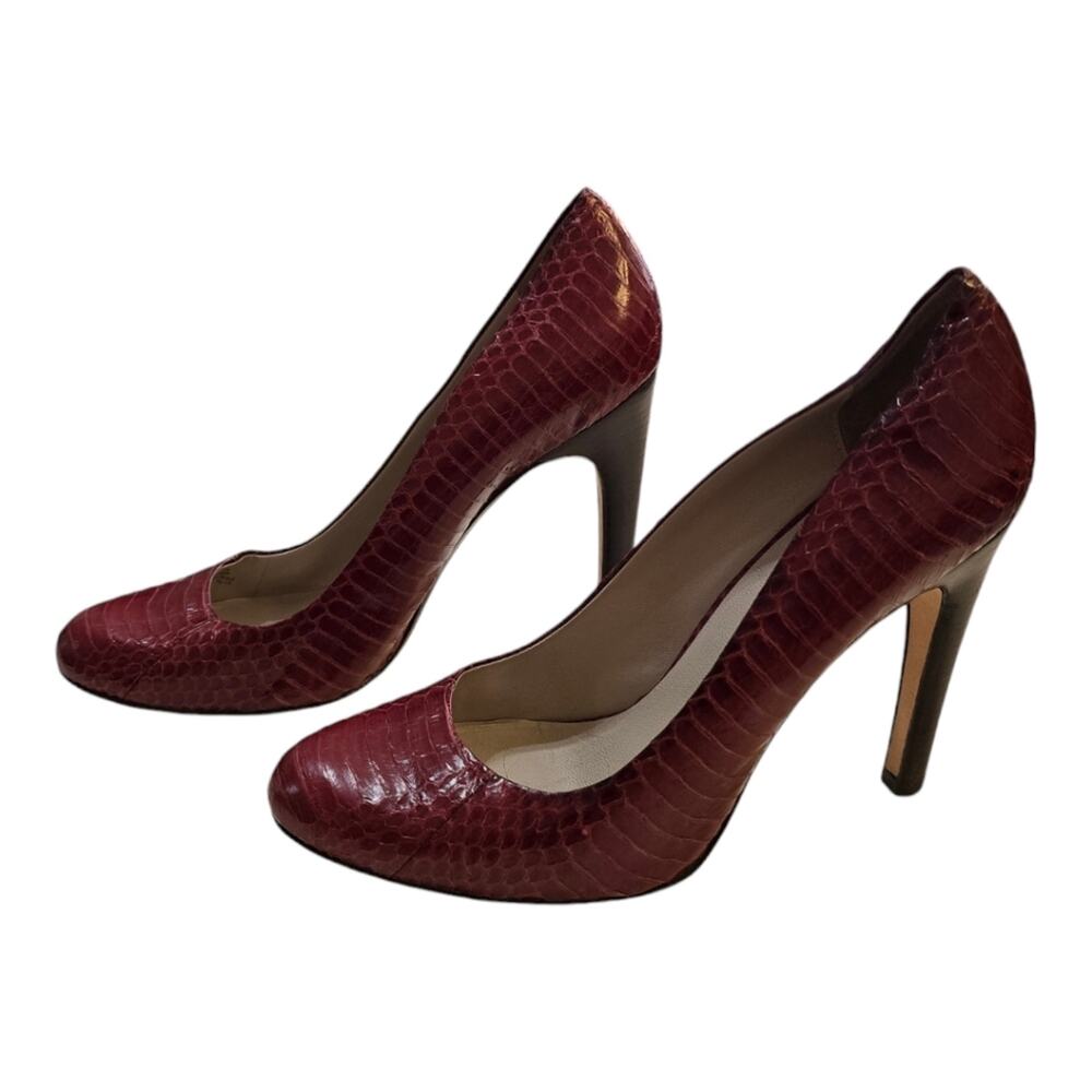 MICHAEL Kors Gorgeous Red Snakeskin Leather Heels‎ Pumps Size 10 - Picture 6 of 10